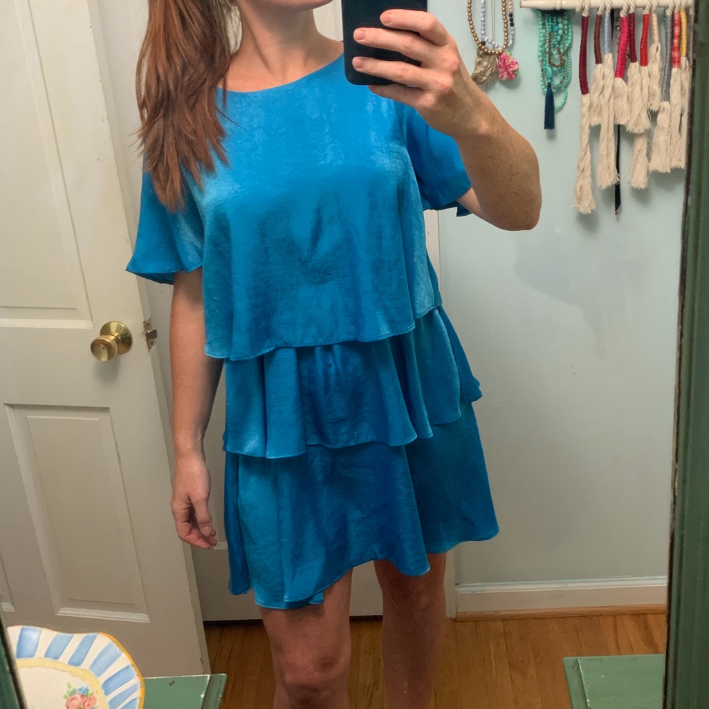 Zara Vibrant Blue Layered Mini Dress